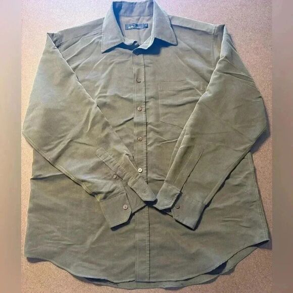 Bugatchi Uomo | Size Large | Green Brown Button up Shirt - Picture 1 of 8